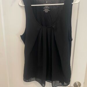 New York & Company Black Pleated Blouse